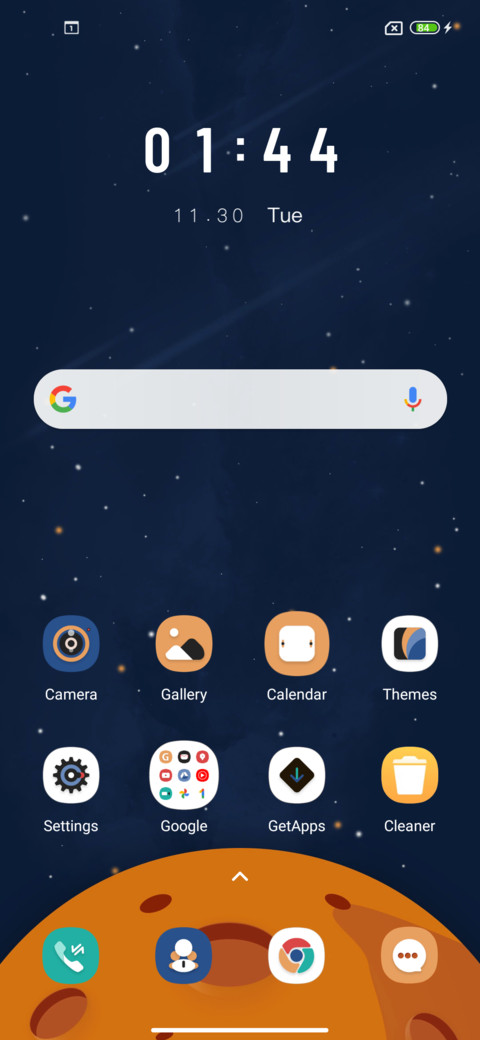 Starry sky mars screenshot