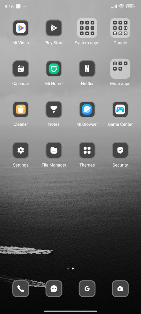 Grayscale screenshot