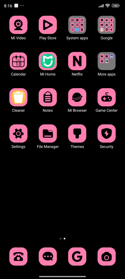 Black Pink Clock screenshot