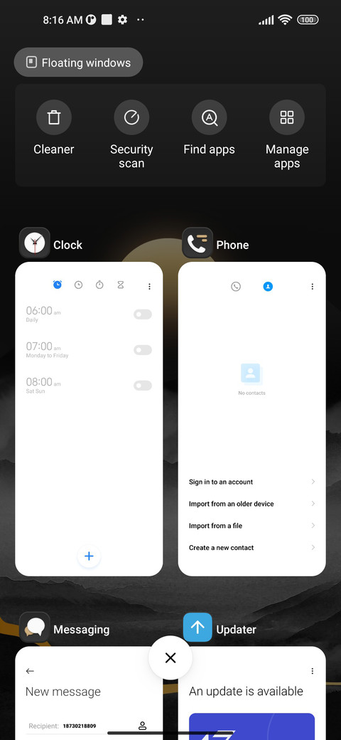Setting sun screenshot