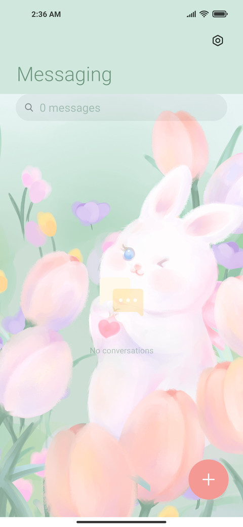 Rabbits in flowers screenshot
