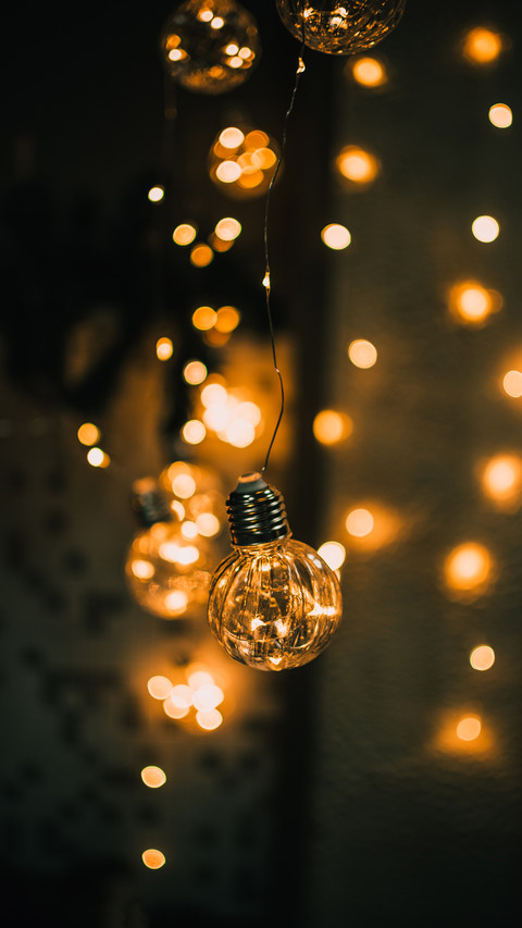 Christmas Decoration Light Bulbs with Blurred Background screenshot