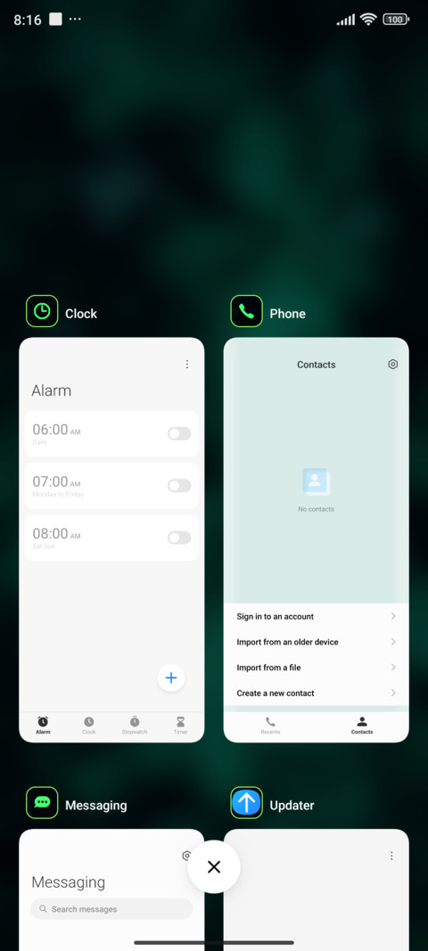 dark green screenshot