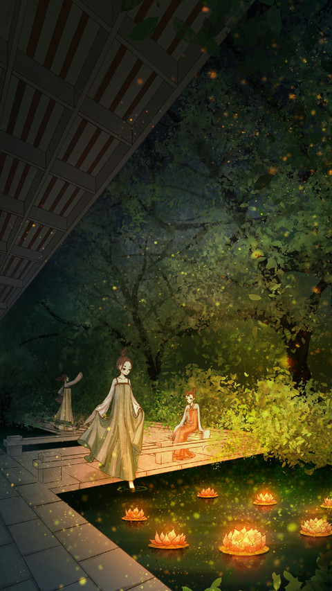 Beautiful Girl With Lantern screenshot