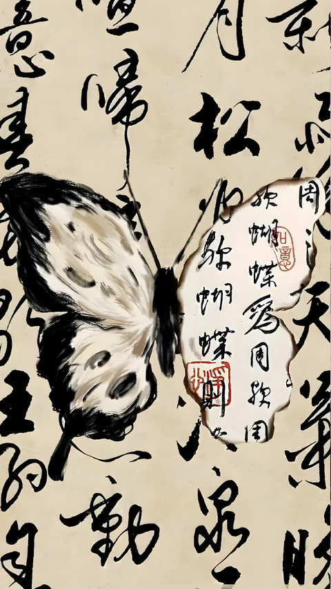 古风蝴蝶壁纸-锐景创意 screenshot