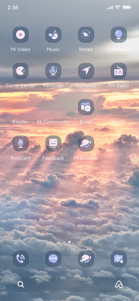 Transparent widget screenshot