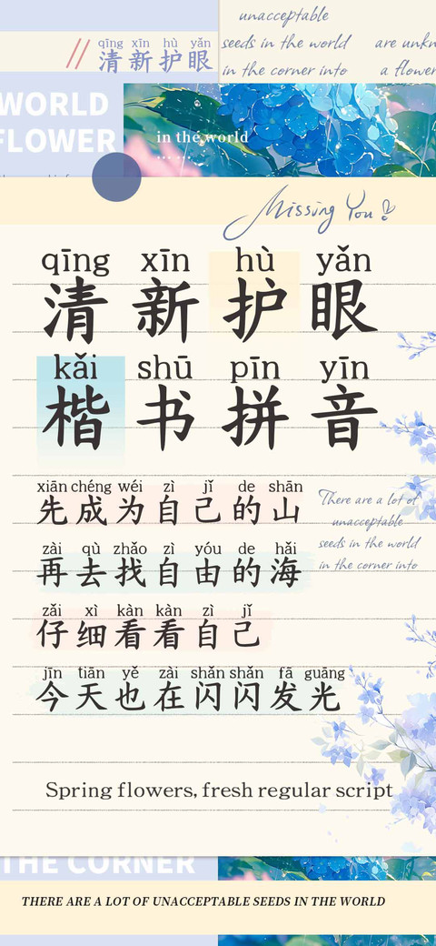 清新护眼 楷书拼音 screenshot