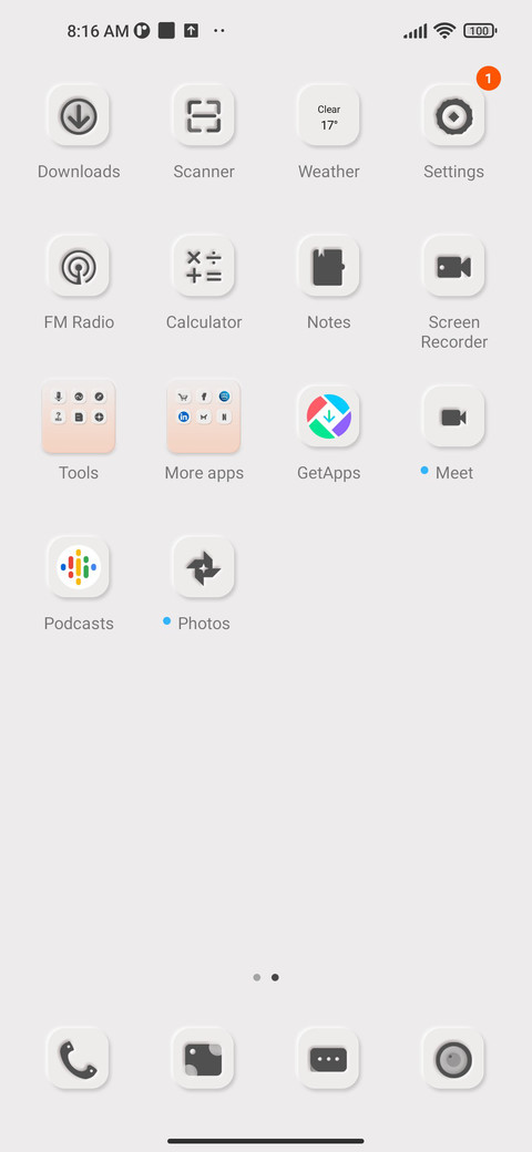 Peach color screenshot