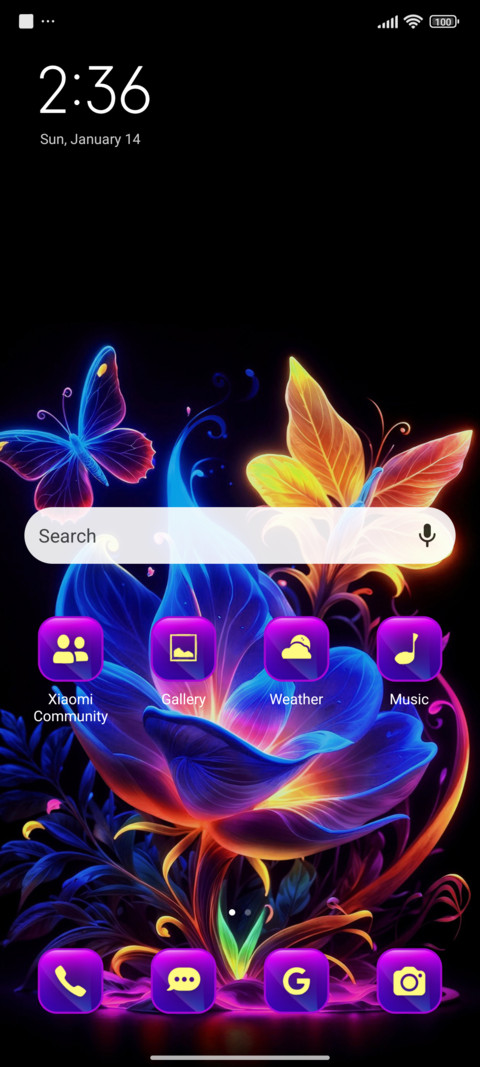 neon flower screenshot