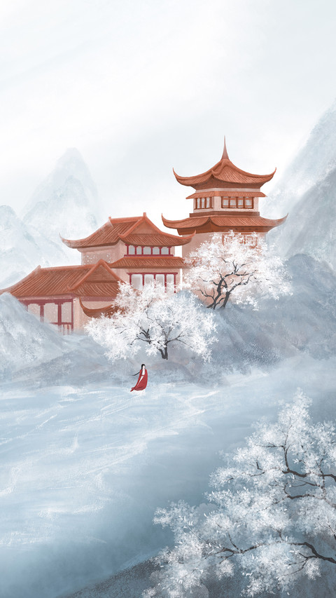 A Woman in Red Stands by the Sea screenshot