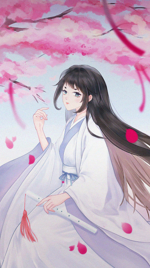 A Boy in A White Robe Holding A Flute screenshot