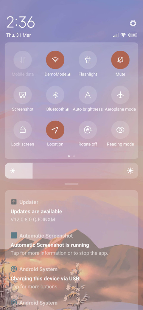 Afterglow widget screenshot