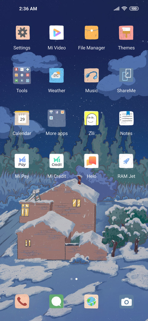 Snow view cabin screenshot