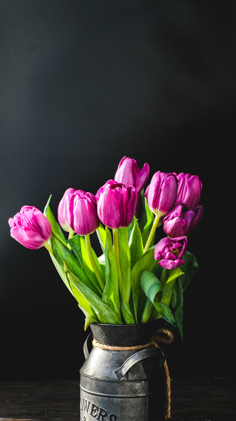 Spring bouquet flowers purple tulip flowers screenshot