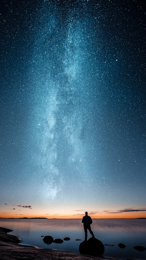 Man Standing Alone Under The Stars screenshot