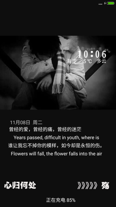 男人伤心也流泪【百变锁屏+百变桌面+数字密码+自定义文字】 screenshot