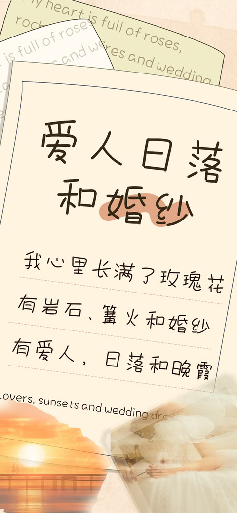 爱人日落和婚纱 screenshot