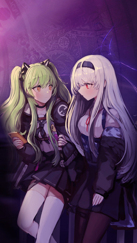 Two Anime Girls Talking about Moon Ocean Boat Digital Art screenshot