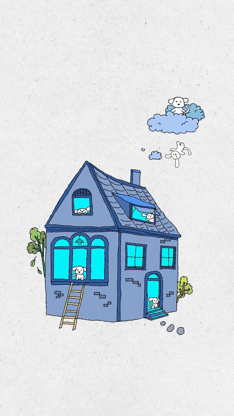 可爱动物线条壁纸-锐景创意 screenshot