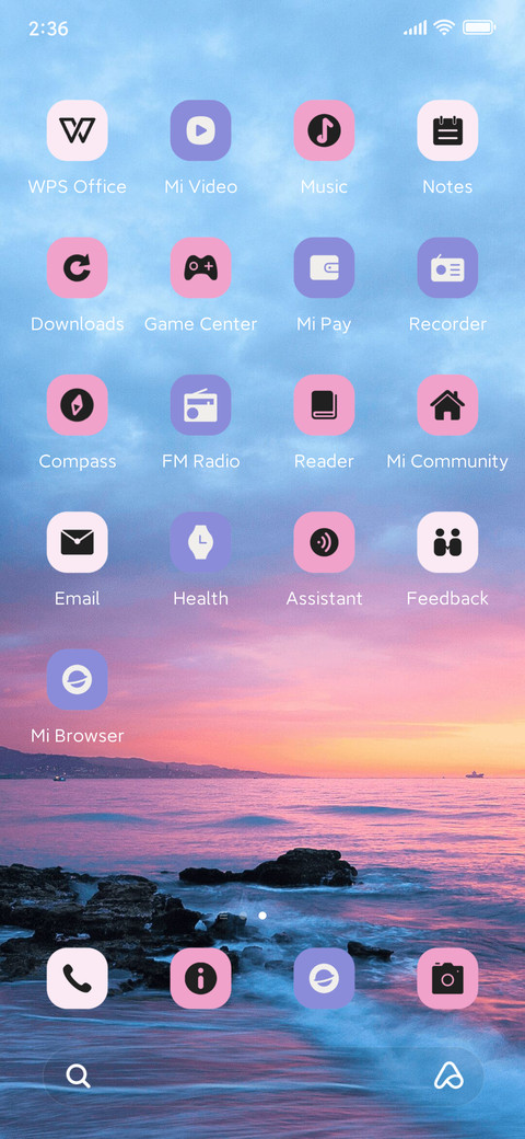 Pink blue coast screenshot