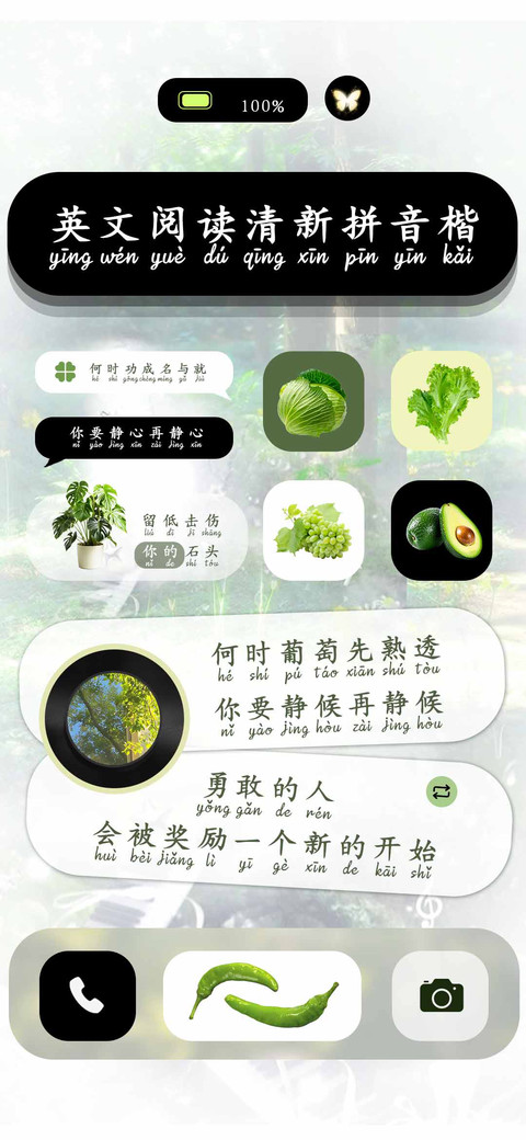 英文阅读清新拼音楷 screenshot