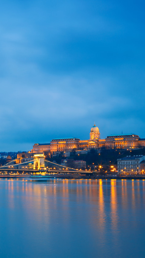 Budapest Castle and Chain Bridge in Budapest at sunset screenshot