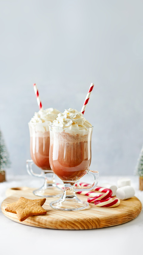 Hot Chocolate  with Whipped Cream Served with A Candy Cane screenshot