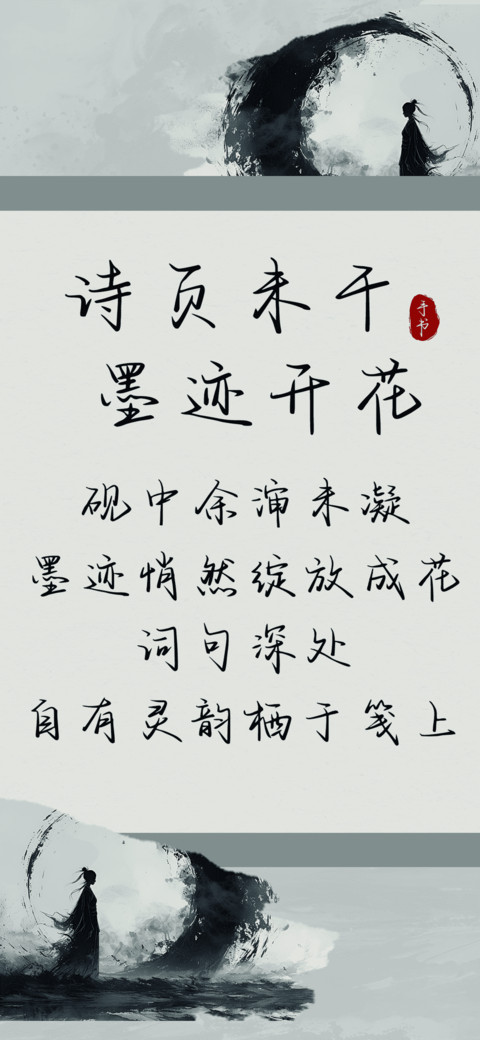诗页未干墨迹开花 screenshot