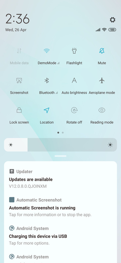 Simple cyan screenshot