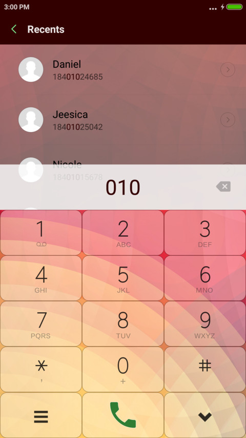 M8 UI screenshot