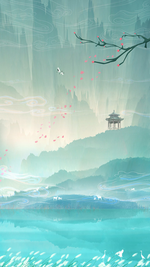 Background of chinese style mountain and river screenshot