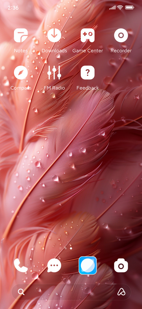 Pink feather screenshot