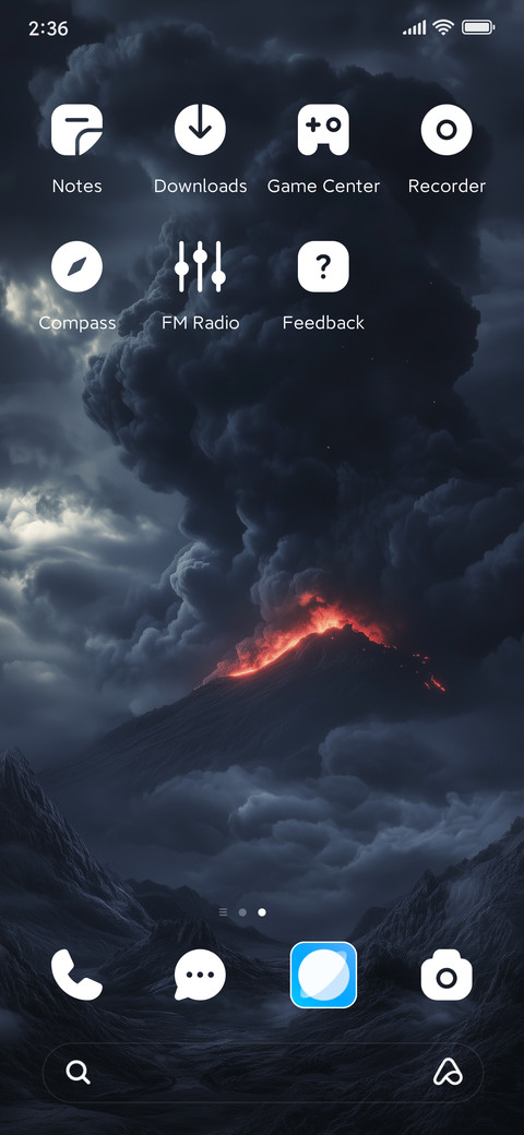 Volcanic eruption screenshot