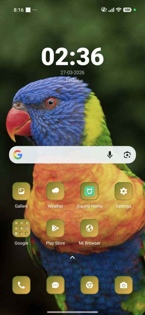 Colourful parrot screenshot