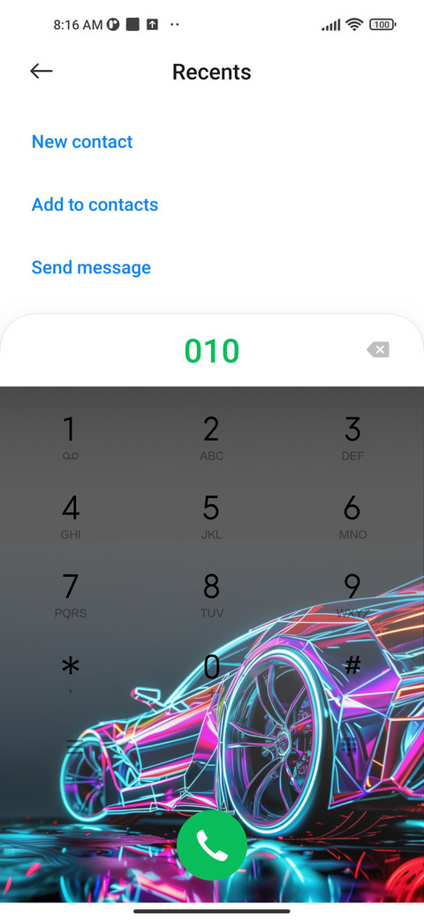 Neon sports car screenshot