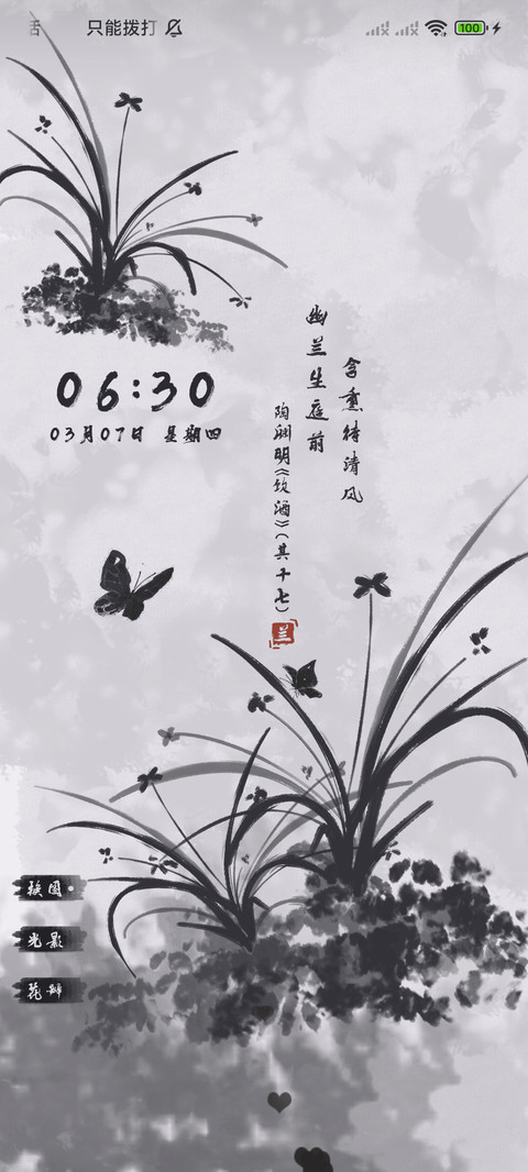 国风水墨花中四君子 screenshot