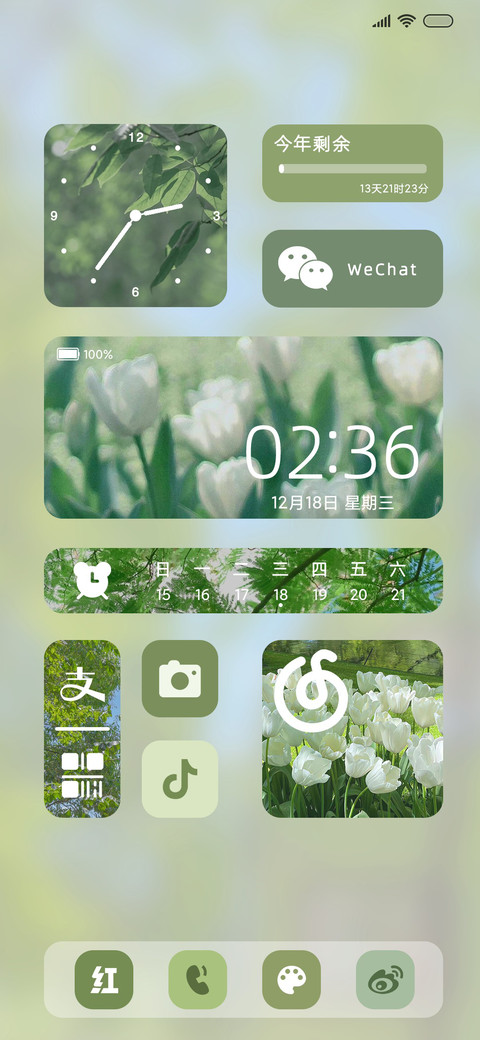 清新绿 小组件 screenshot