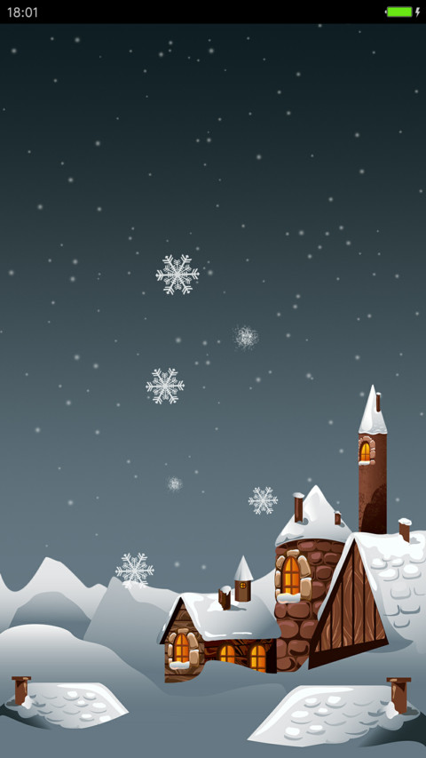 元旦雪夜动态锁屏 screenshot