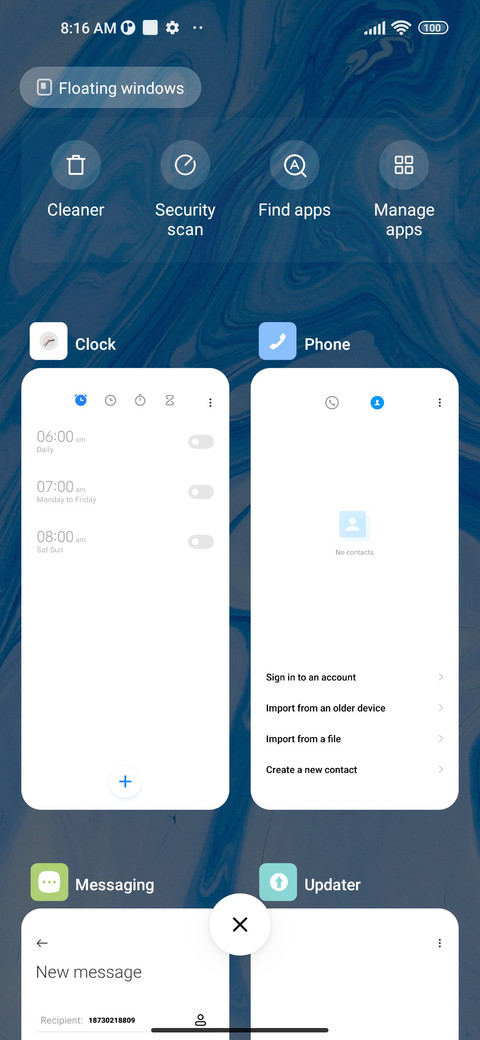 blue miix screenshot