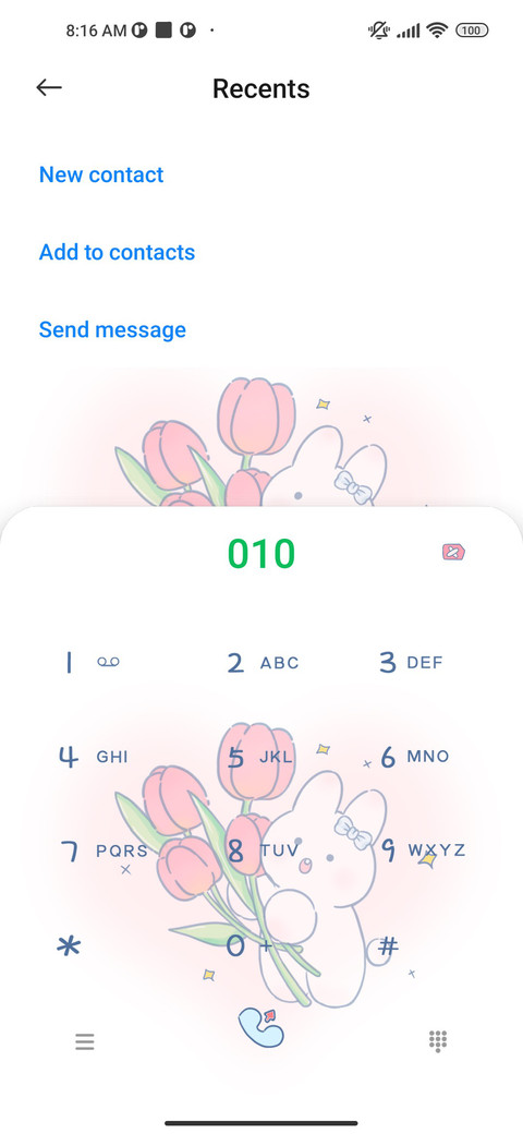Rabbit with tulips screenshot