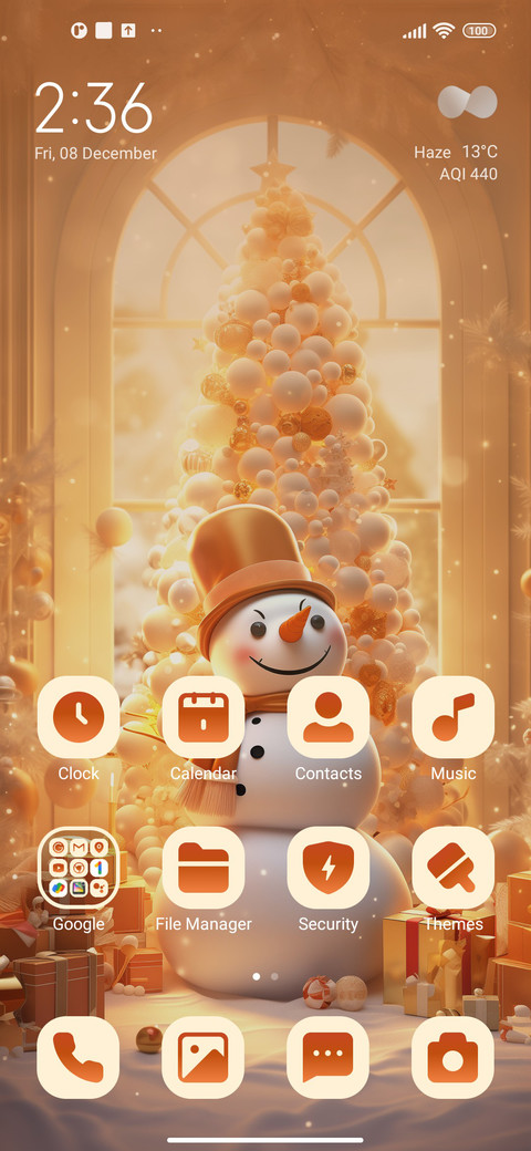 Christmas snowman screenshot