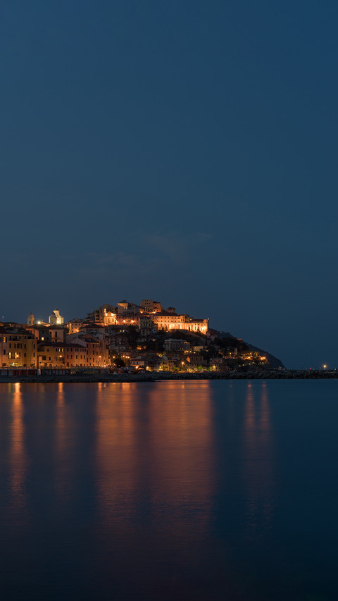 Imperia old town by night. Liguria region of Italy screenshot