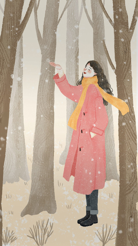 Girl Picking Snowflakes by Hand screenshot
