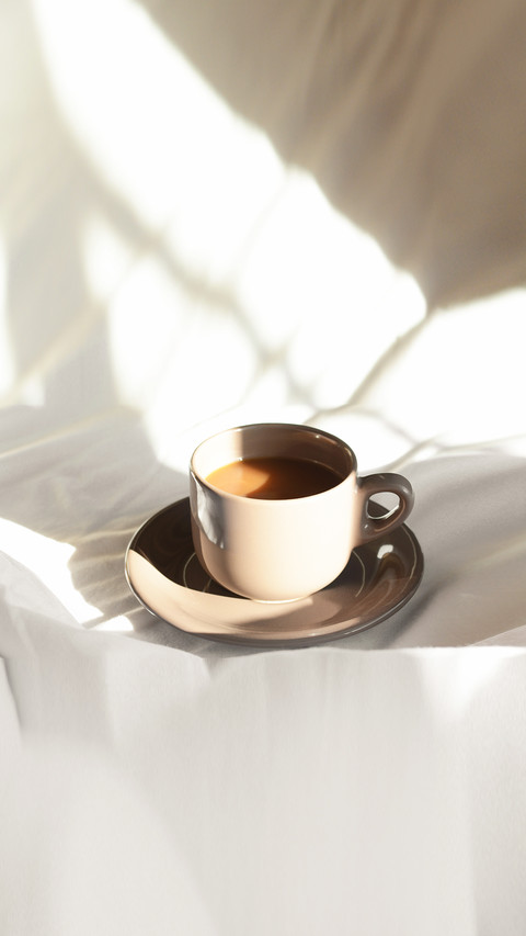 Cup of aromatic coffee in morning screenshot