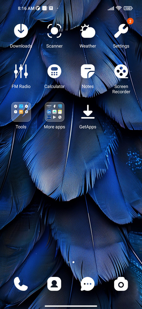 Blue feather screenshot