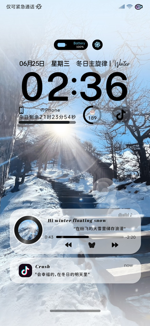 丁达尔氛围冬日雪景 screenshot