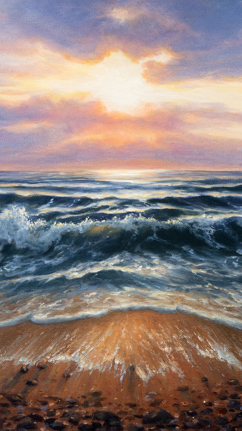 Oil painting of the ocean screenshot