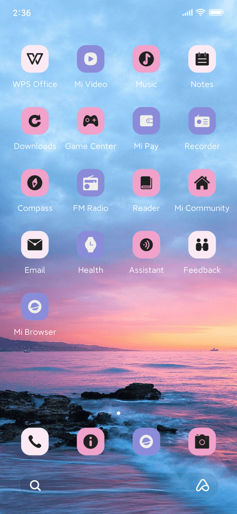 Pink blue coast screenshot