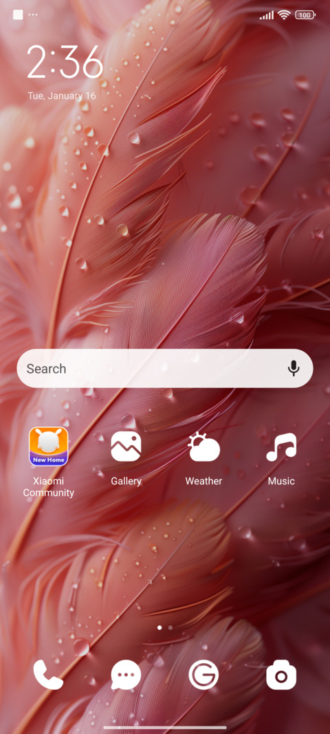 Pink feather screenshot