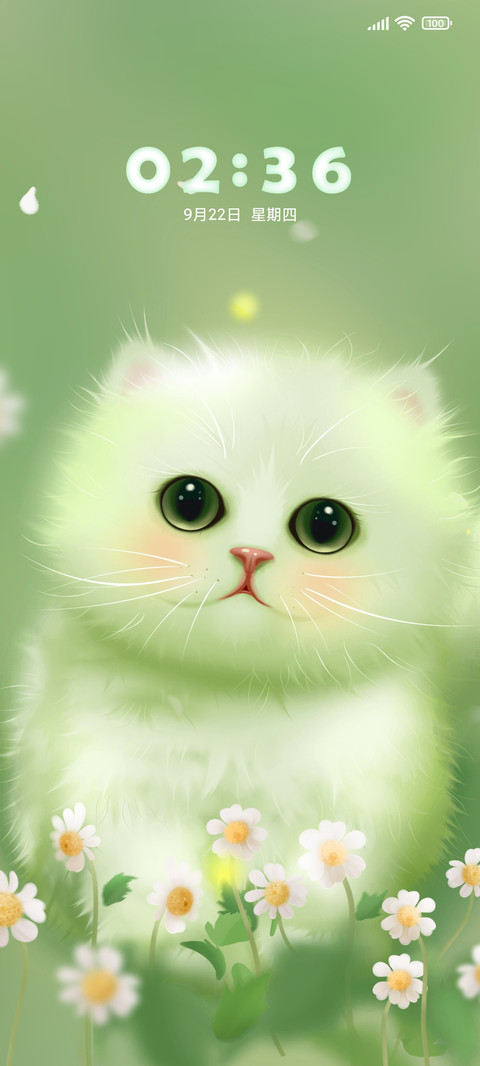 小雏菊丛中的小猫咪 screenshot